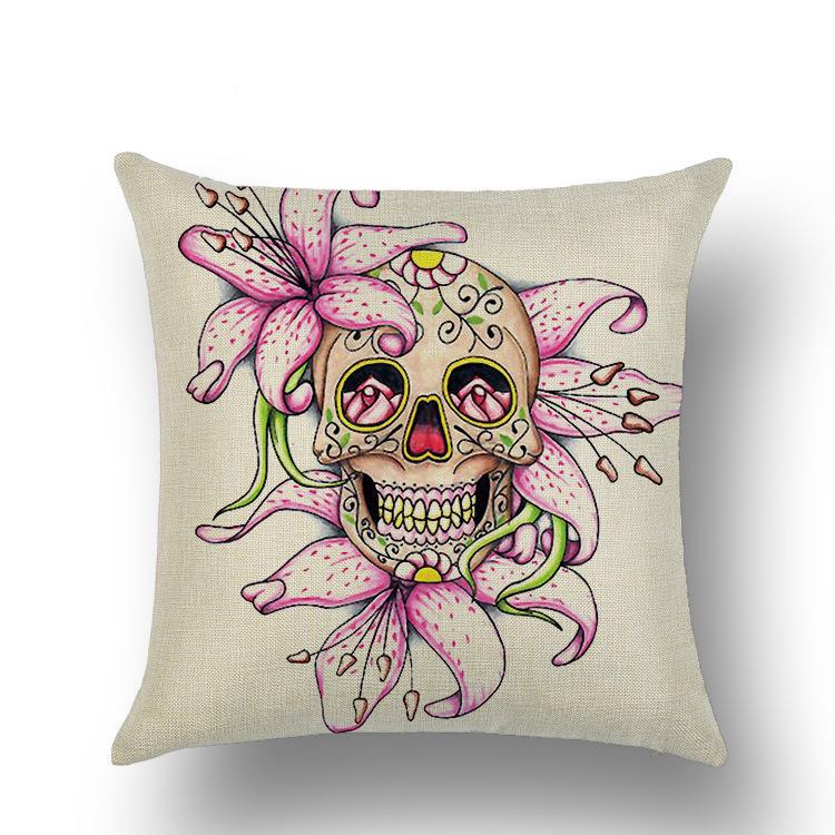 

Halloween Skull Pillow Cover Funny Festival Pillow Cushion Line Pillow Cover Lazy 45*45cm