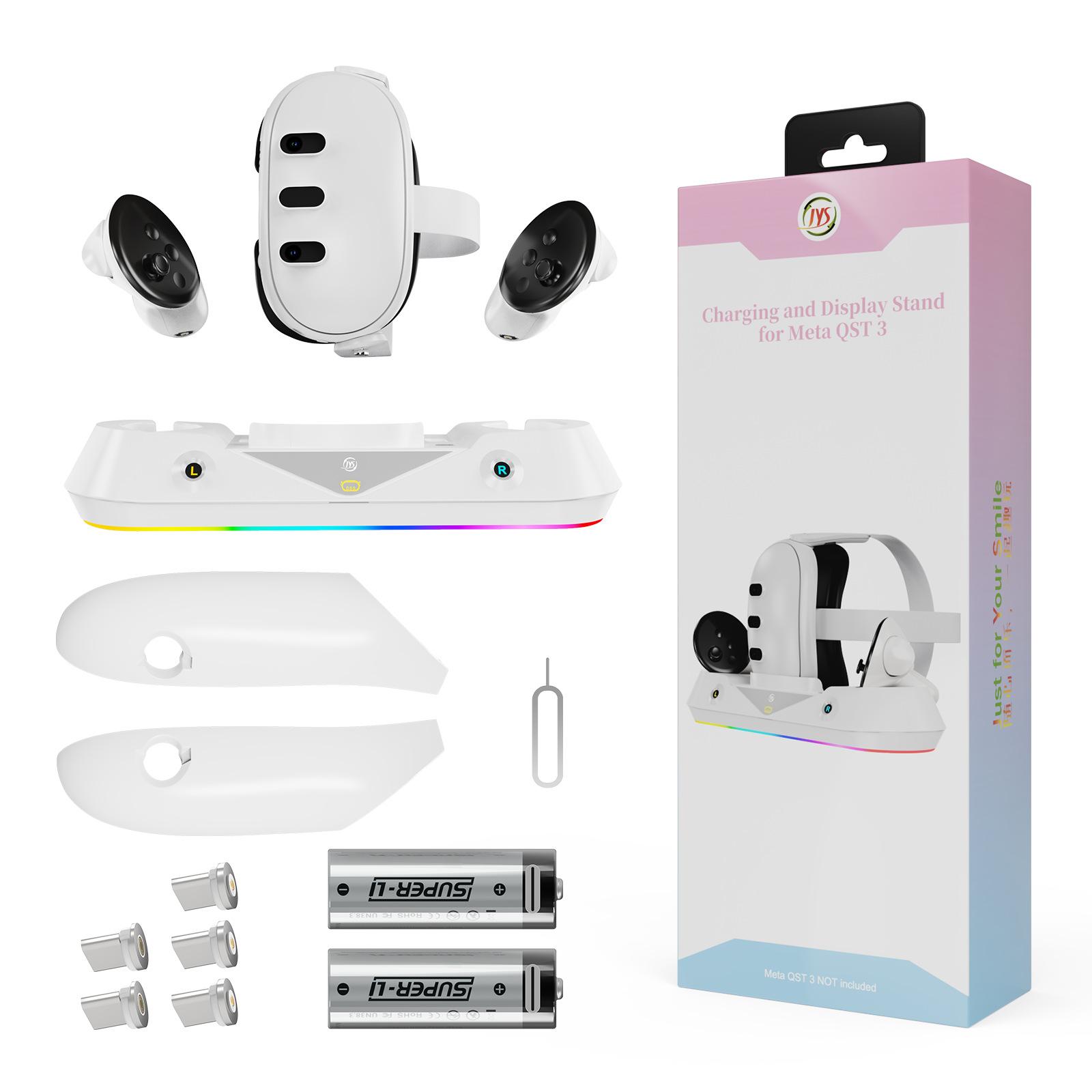 

Зарядное устройство VR для Meta Quest 3 Зарядная док-станция VR Контроллеры зарядки одновременно для Meta Quest 3 Аксессуары для гарнитуры