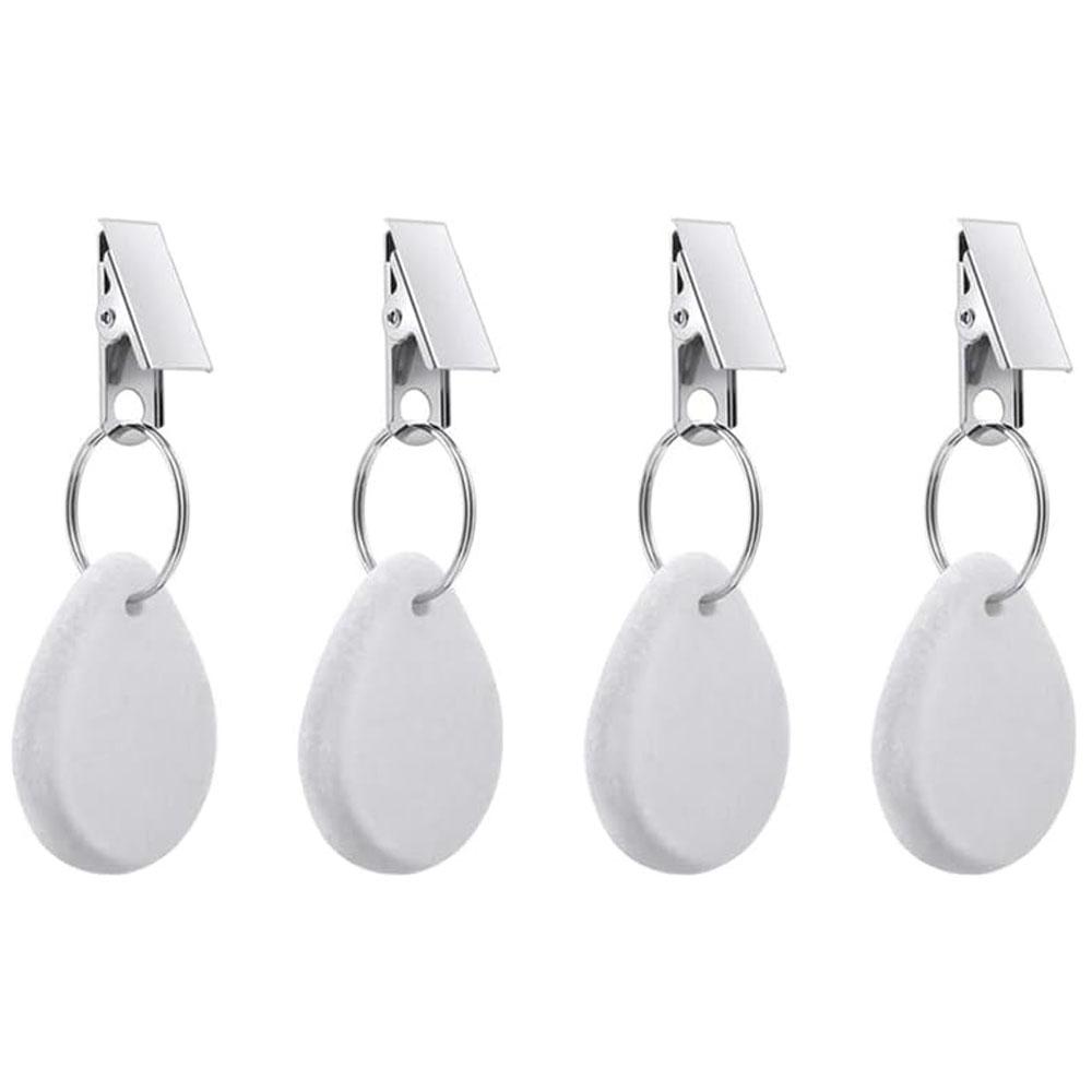 4PCS Tablecloth Weights Outdoor Table Cloth Weights Teardrop Shape Pendant Stones with Metal Clips Marble Table Cover Weights