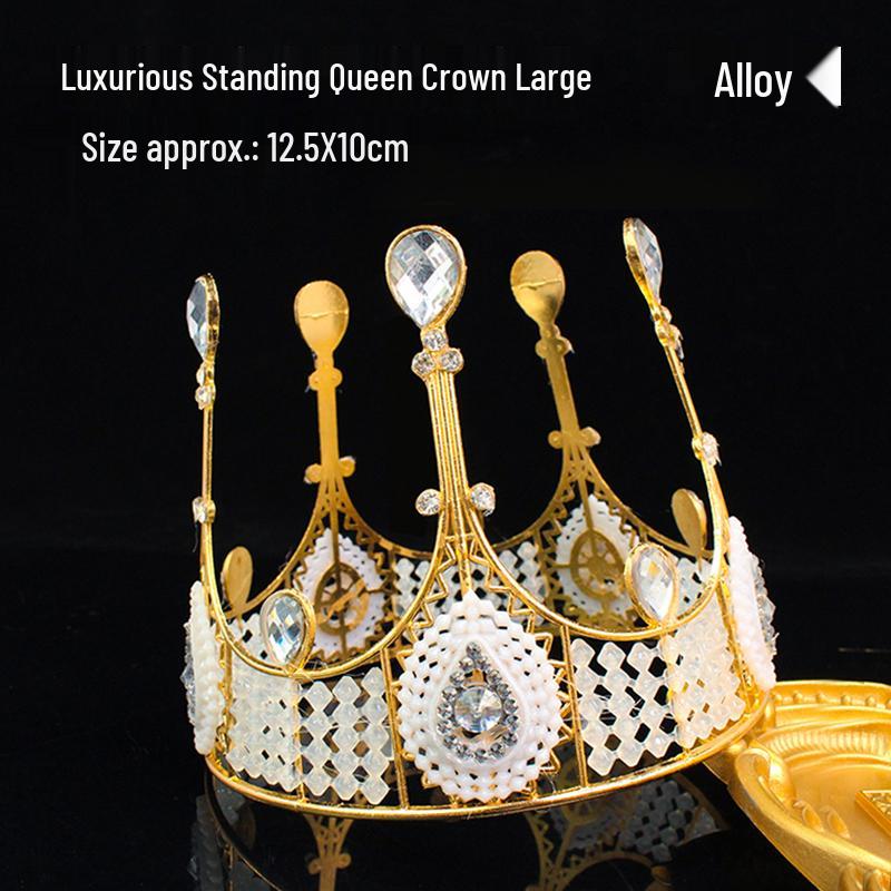 Queen Crown Cake Topper for Adults & Children - Gypsophila Pearl Birthday Decoration