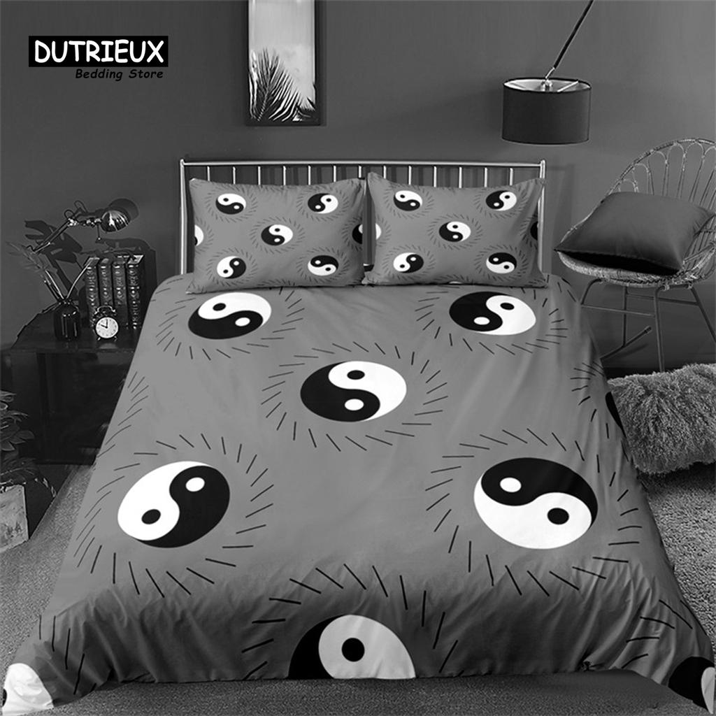Gossip Duvet Cover King Boho Trippy Psychedelic Art Quilt Cover Microfiber Traditional Ying Yang Theme Bedding Set For Girl Boys