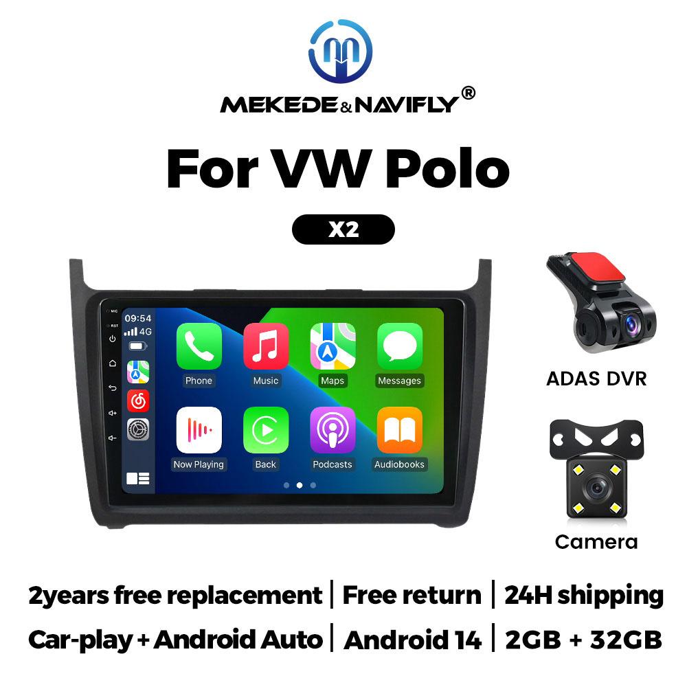 Unitate principală NaviFly 9 inch 2Din Radio auto stereo Android Player GPS Pentru VW Volkswagen POLO 5 sedan 2008-2020 Wireless CarPlay Auto