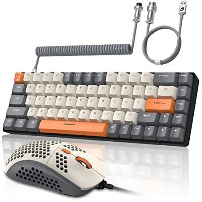 ZIYOU LANG T8 Mechanisches Tastatur-Maus-Set, Blue Axis, kabelgebundene Gaming-Tastatur-Maus mit RGB-Hintergrundbeleuchtung, Tenkeyless, alle Tasten, TKL, Arbeiten von zu Hause, Mini 73