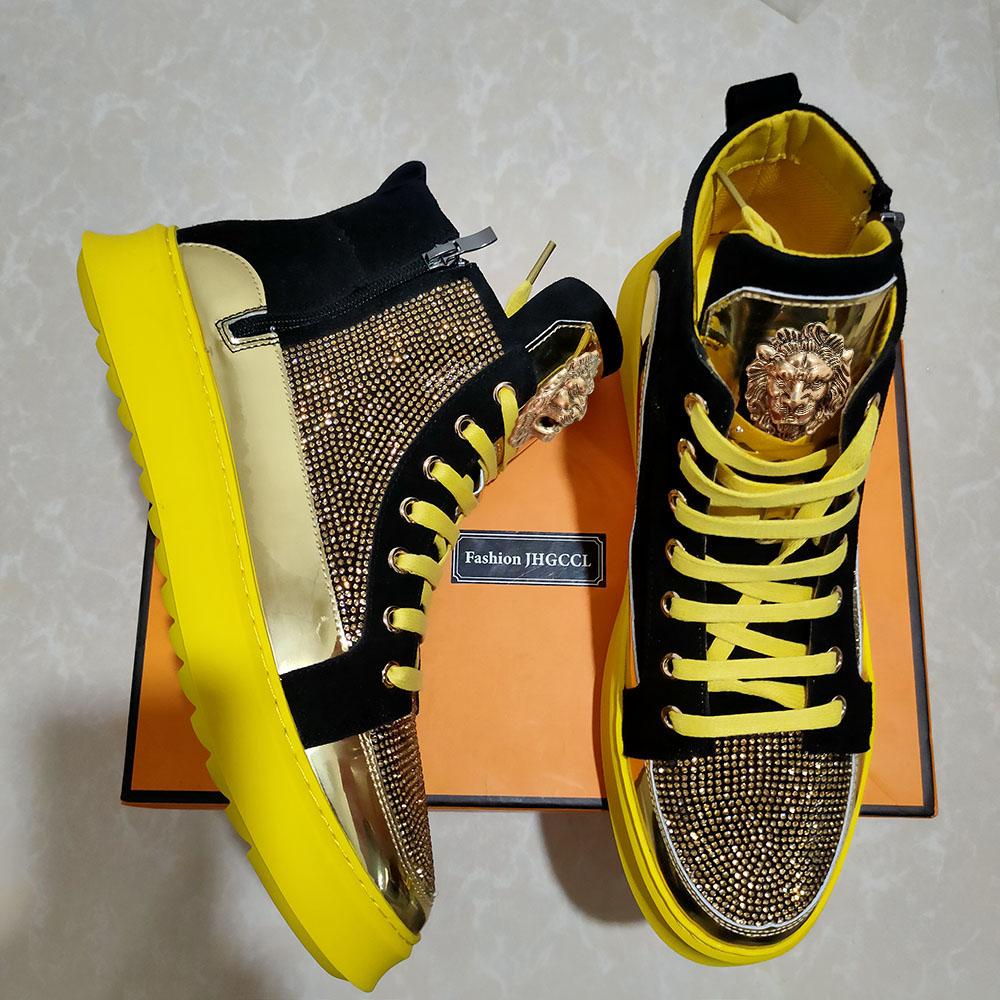 Móda Luxusní pánské kotníkové boty Trend sportovní ležérní boty Vysoké deskové boty Mládežnické kamínkové ležérní boty A4