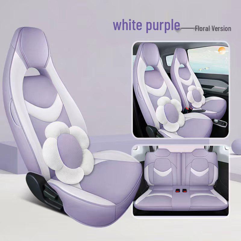 All-Season Chery QQ Ice Cream Car Seat Covers: Full Coverage Waffle Cone Milkshake Design