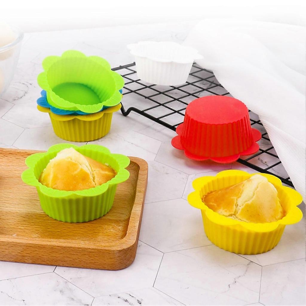 Limei 6 Pack Silicone Cupcake Liners Reusable Baking Cups Nonstick Easy Clean Pastry Muffin Molds 25-26