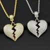 European Unisex Broken Heart Necklace - Trendy Sad Heartbeat Pendant