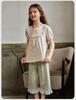 English Girls' Summer Short-sleeved Home Clothes Pajama Set