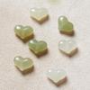 Natural Qinghai Hetian Jade Peach Heart Bracelet with Gold Crystal Accents