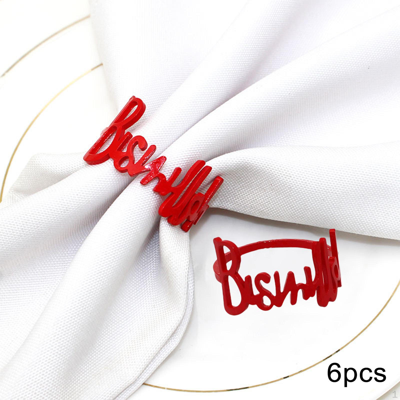 

6 шт. пряжек для салфеток держатель алфавит украшение кольца с буквами Бисмиллах набор красный