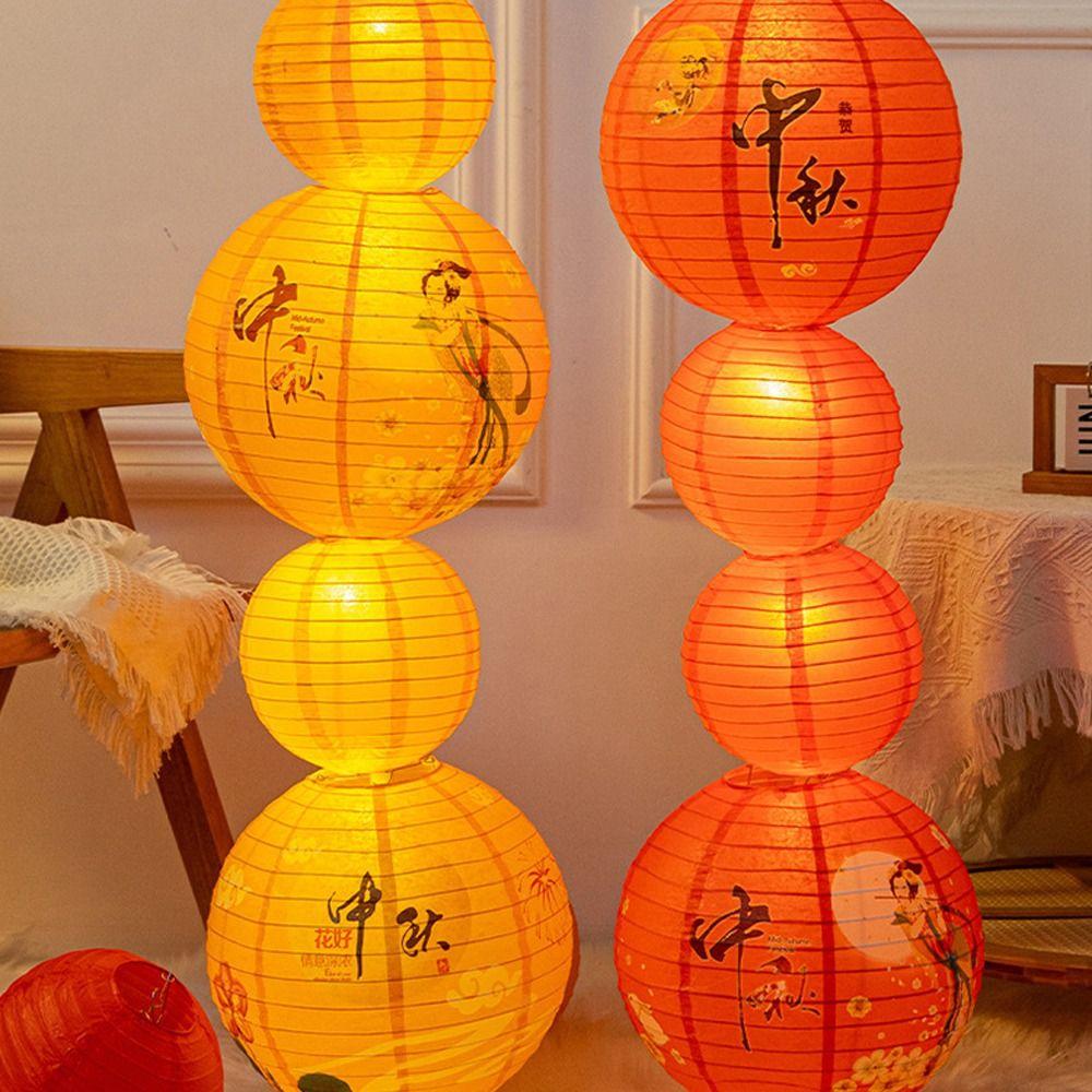 Luminous Chinese Mid Autumn Lantern Hanging Round Paper Lantern  Home Decor