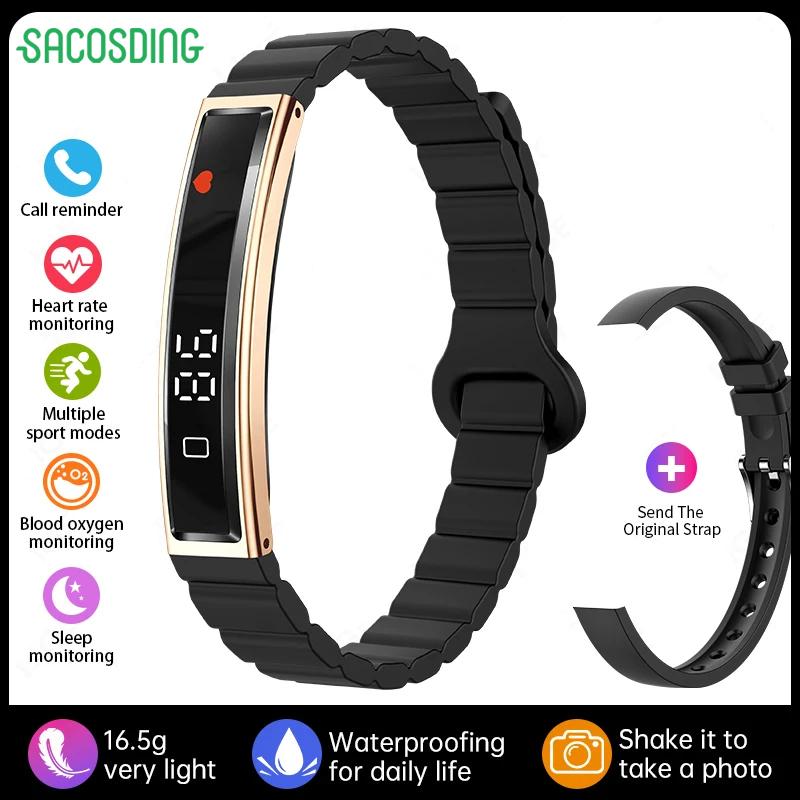 SACOSDING Smart Bracelet Fitness Tracker 24H Sleep Tracker All-Day Continuous Heart Rate Monitor Step Counting Sport Smart Watch Band