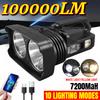 36W High-Power Strong Lumens Searchlight Type-C Rechargeable LED Spot Light 10 Modes Super Bright Outdoor Waterproof Dual Light Source P50 Flashlight
