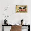 2D Flat Wooden 30*20cm 1pc Vintage "Bar & Grill" Sign - Rustic Wall Decor Plaque, Perfect for Home Bar, Kitchen, or Bedroom - Easy To Hang, No Power