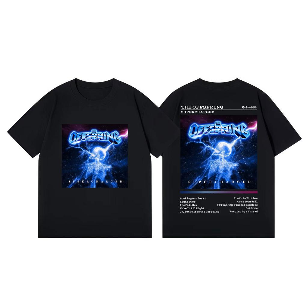 The Offspring Supercharge Album Poster Tshirt Fashion Punk Rock Short Sleeve T Shirts Men Women Casual Loose Cotton Tshirts