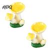 Fish Tank Waterscapes 2 Pcs Mini Mushroom Figurines Miniature Resin Figures DIY Craft Supplies for Micro Landscape Fairy Garden Aquarium,