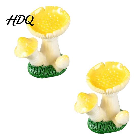 Fish Tank Waterscapes 2 Pcs Mini Mushroom Figurines Miniature Resin Figures DIY Craft Supplies for Micro Landscape Fairy Garden Aquarium,