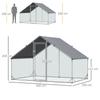 Garden Chicken Coop for 12-18 Chickens with Galvanized Frame and Waterproof Cover, 3x2x2 M, Silver