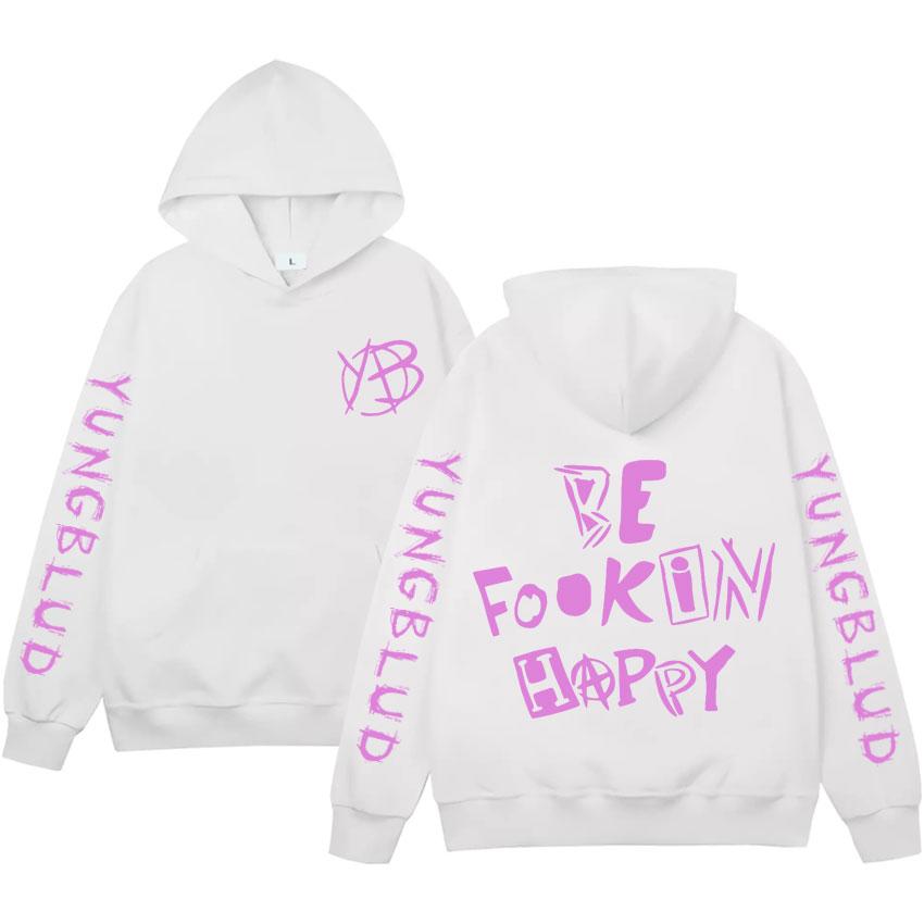 Rock Singer Yungblud Be Fookin Happy Hoodies Mens Women Long Sleeve Hip Hop Oversized Pullover Harajuku Loose Sweatshirts Unisex