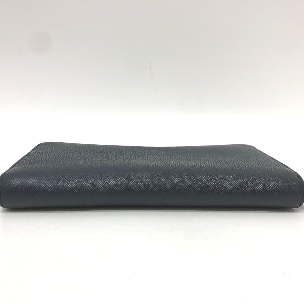 PRADA 2ML188 logo Zip Around Long Wallet Safiano leather blue/SilverHardware