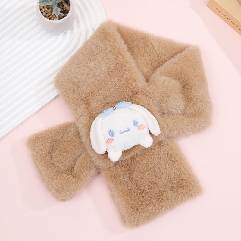 2025 Kinder Cartoon Plüsch Imitation Kaninchenfell Schal - Herbst/Winter Festlicher Nackenwärmer