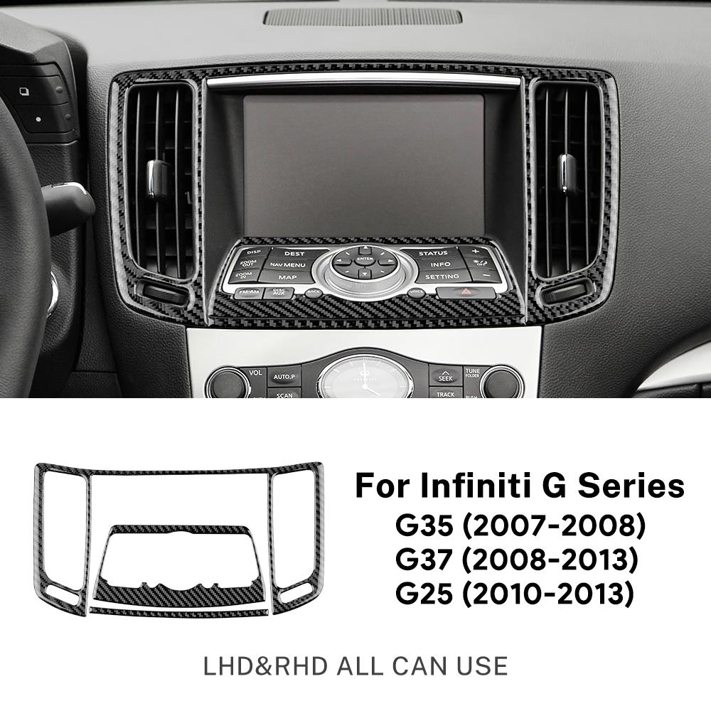 Настоящая мягкая карбоновая наклейка для Infiniti G25 2010-2013 G35 2007 2008 G37 2008-2013 LHD RHD Автомобильная отделка центральной консоли