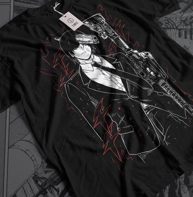 Chainsaw Man T-Shirt,Anime Manga Denji T-Shirt, Aki Power T-Shirt,Black T-shirt