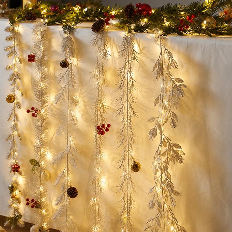 Christmas Hanging Leaves Accessories Home Table Staircase Long Artificial Plant Decor Christmas Tree Pendants Room Festive Decor 7