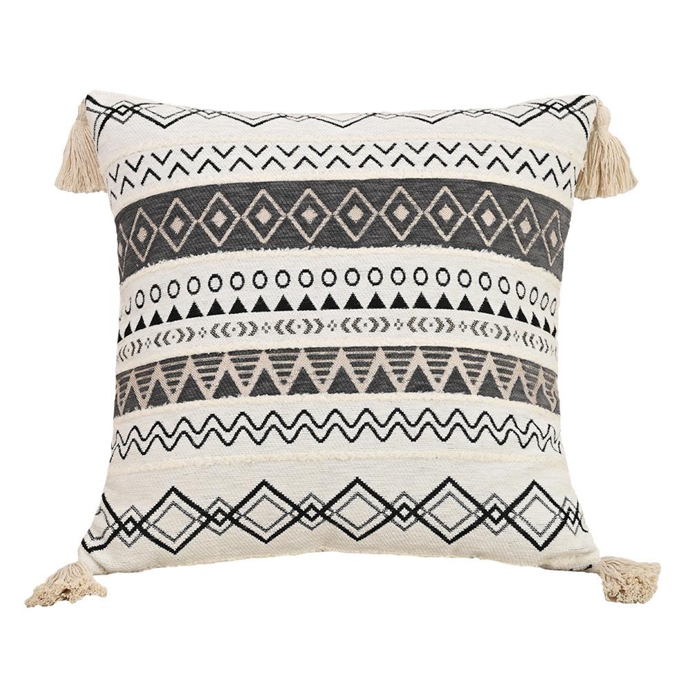 45x45cm Geometric Chenille Jacquard Throw Pillowcase Cojines Ethnic-Style Sofa Cushion Covers Headboard Pillowcases Decor Home