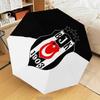 Be?ikta? Istanbul Football Club Emblem Umbrella Folding Umbrella, Automatic Umbrella 8-Frame for Travel, Camping Use Gift for Halloween Christmas
