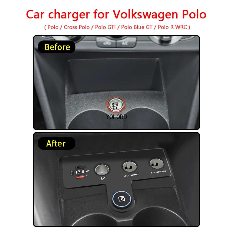 Car Charger Cigarette Lighters USB Fast Charging Power Adapters For Volkswagen Polo / Cross Polo/GTI /Blue GT/R WRC