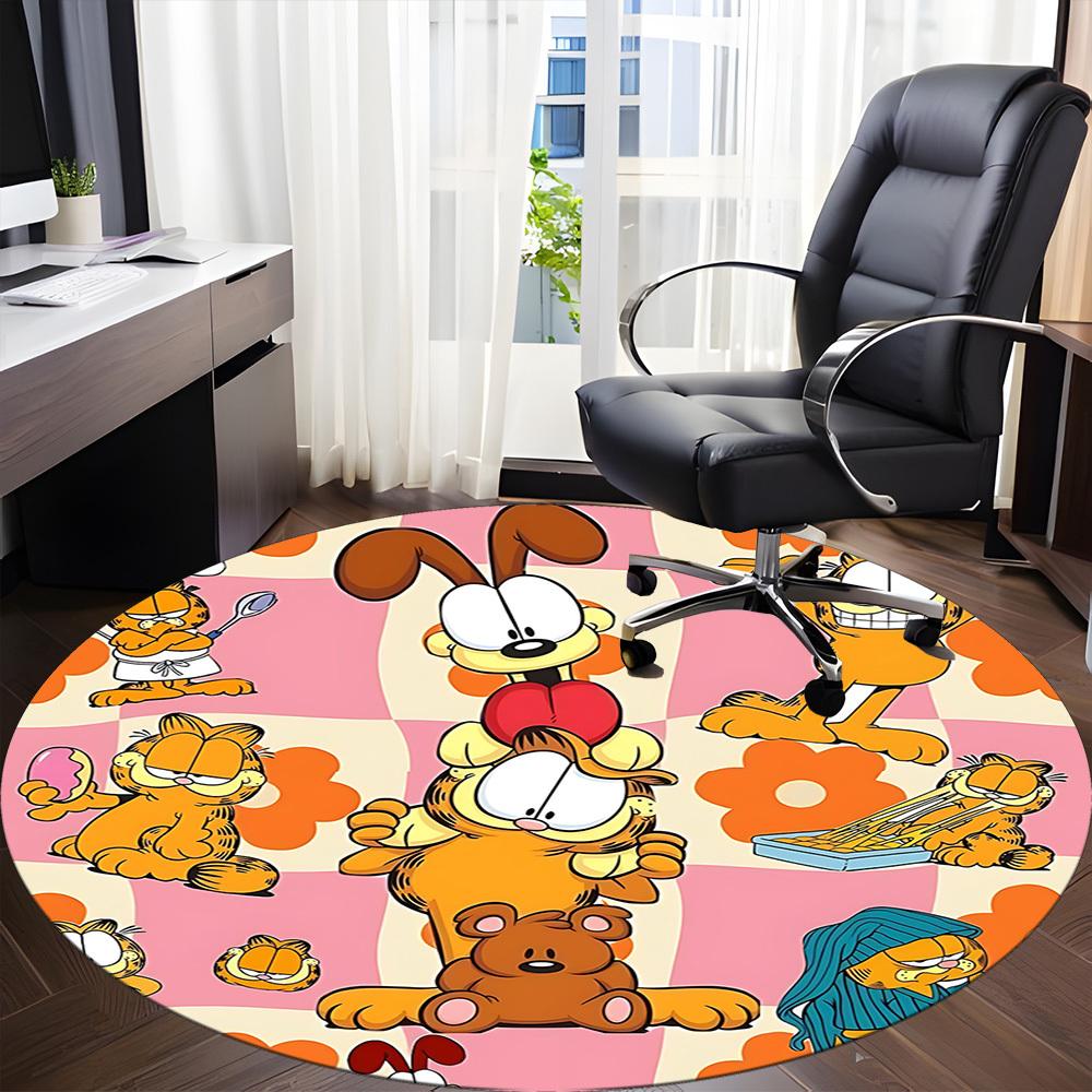 1pcGarfield Pets Office Round Area Rug, Indoor Mat Suitable For Office,Bedroom Living Room Home Decor, Room Deco A0928107