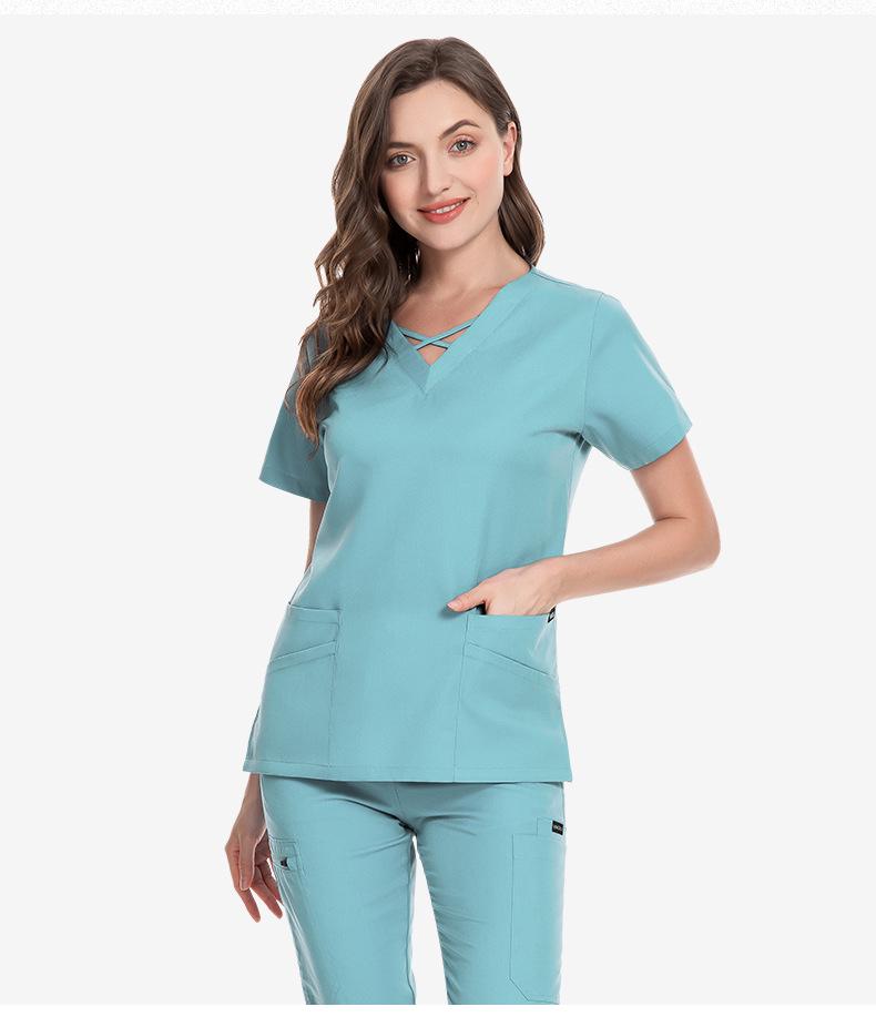 Doctor's Handwashing Suit: High-End Elastic Nurse Uniform with Embroidered Logo for Operating Rooms & Beauty Salons