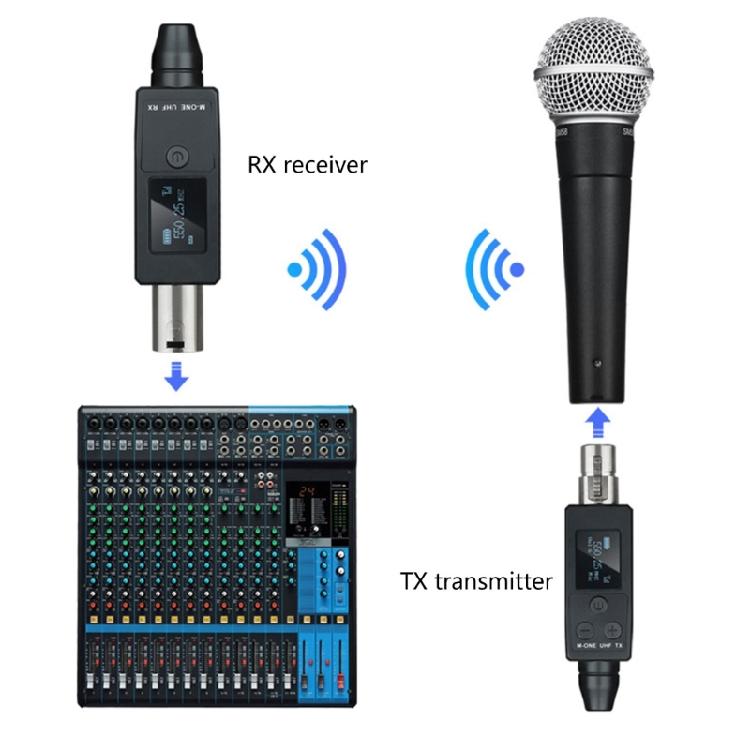 Convenient Wireless Microphone System Converter Built in 1000MAh Battery