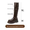 2025 New Women's British Style Martin Boots - Brown Retro Mid-Calf, Perfect for Early Autumn with Skirts