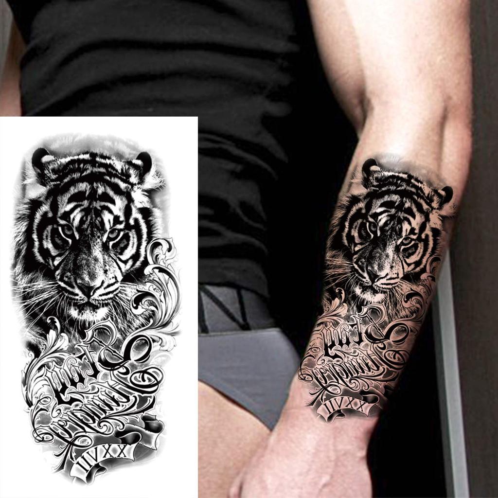 1 Sheet Wolf Lion Astronaut Temporary Tattoos For Men Women Adults Fake Tattoo Sticker Planet Galaxy Universe Outer Space