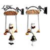 Sturdy Metal Garden Ornament Ghost Wind Chime Wall Hanging, Halloween Porch Yard Decor with Resin Bell, Exquisite Vintage Farmhouse for Fence, Spooky