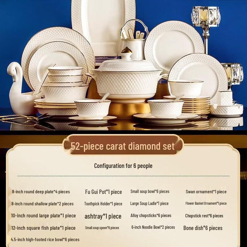 Jingdezhen Light Luxury Ceramic Dinnerware Set