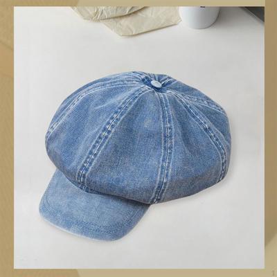 Denim Cotton Newsboy Hat Baker Boy Beret Flat Caps