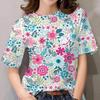 Women's and girls' short sleeved T-shirts, printed sexy fashion clothing, printed large T-shirts
