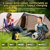 Solar Charging Portable Fan with Solar Panel Battery Operated Powered Outdoor Tent Fans For Hiking Fishing Picnic Emergency