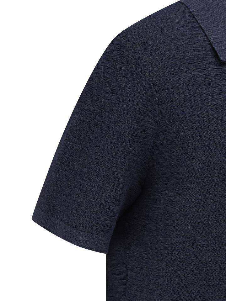 ZIOZIA Men'S) Miracul Slub Short Sleeve Polo Shirt_Navy