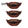 Long Lasting Sweat Proof Tattoos 3Pcs Realistic Scary Mouth for Halloween Zombie Vampire Clown Party, Waterproof Temporary Horror Decals Adults,