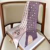 Design Print Skinny Scarf Plaid Horse Hairband Scarves Women Narrow Silk Scarfs Bag Ribbons Luxury  Wrist Towel Foulard