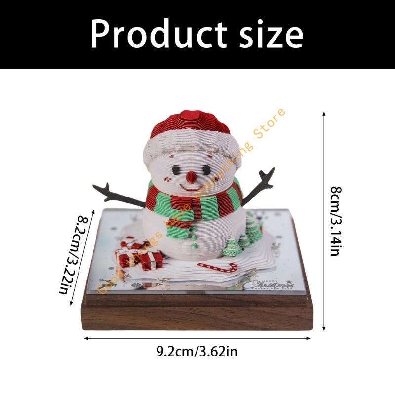 Tearable Paper Carving Snowman Calendar Desk Calendar With Acrylic Display Frame For Christmas Decoration 55KF