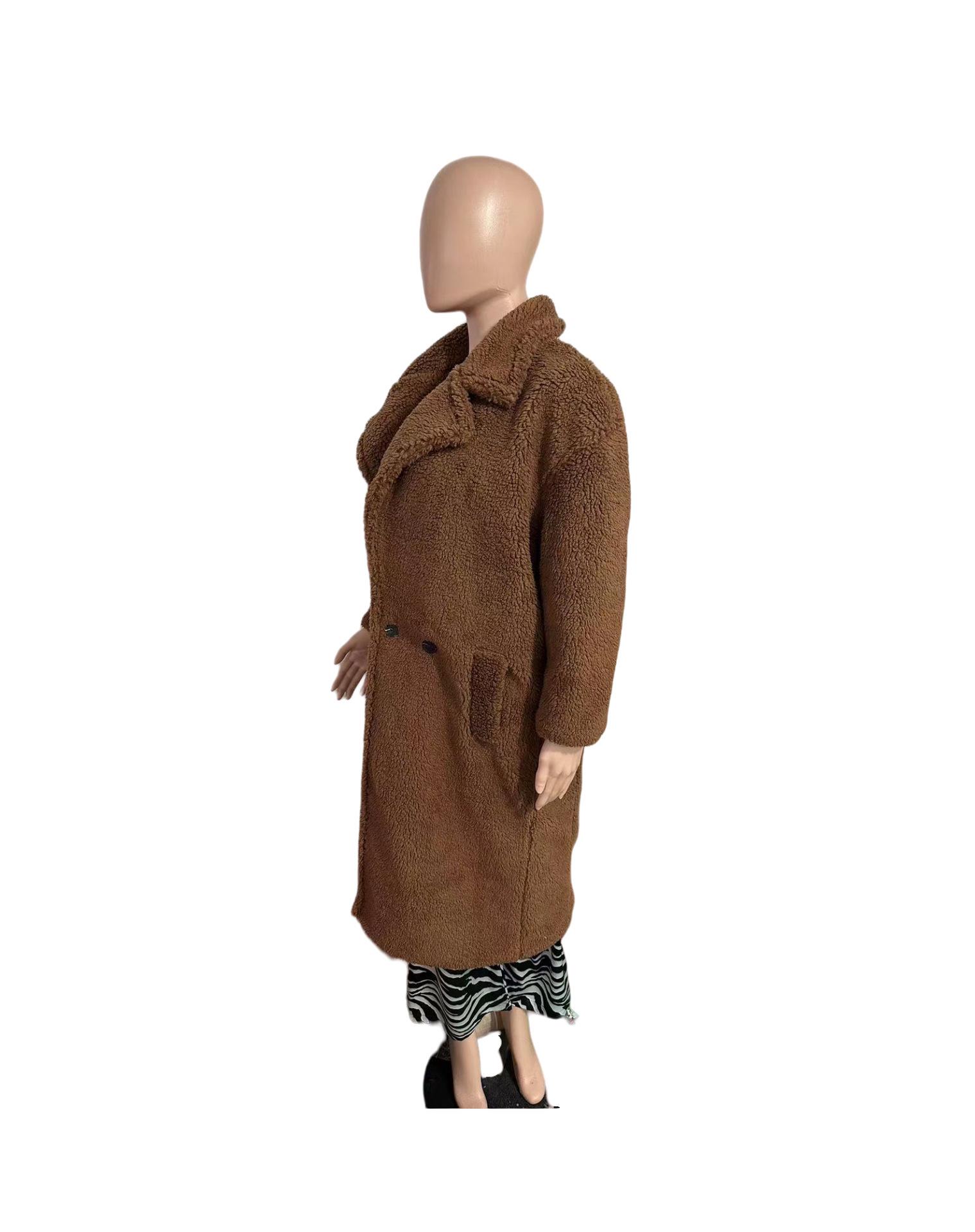 Gold Han Women s Mid-Length Faux Fur Coat, Autumn/Winter 2026, Loose Fit, Fur-Lined Windbreaker, Free Shipping XS