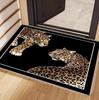 Luxury Leopard Print Floral Tropical Jungle Pattern Non Slip Floor Mat Entrance Rug for Living Room Bedroom Home Decor