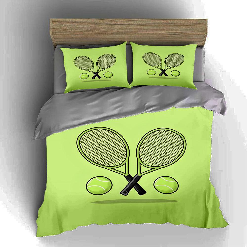 Tennis Racket Design Bedding Duvet Cover Sets Duvet Covers Pillowcases Gifts (1 * Duvet Cover 2 * Pillowcases, Without Duvet Insert)