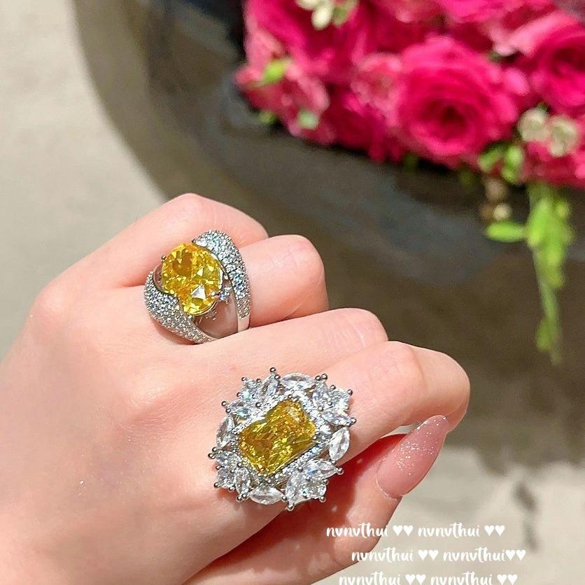 Kanariengelber Turmal Krone Wassertropfen Edelstein Halskette, Sotheby'S, 18 Karat Vergoldet, Dämmerungsgelber Schneeflocken Zirkon Ohrringe