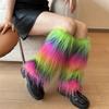 Harajuku Punk Fuzzy Leg Warmers for Women Soft Thickened Plush Boot Cuffs Covers for Winter Fashion and Costume Parties